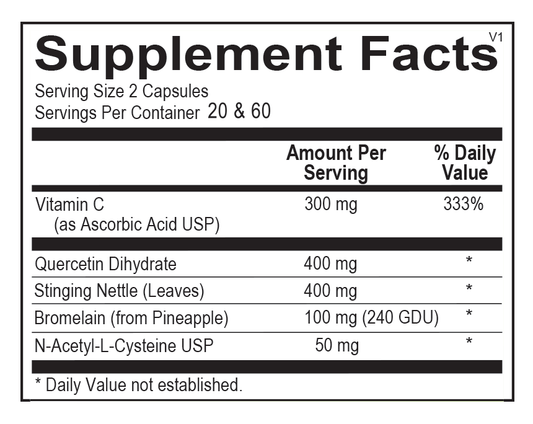 Ortho Molecular Natural D-Hist - 120 Capsules