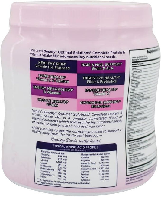 Complete Protein & Vitamin Shake Mix with Collagen & Fiber, Decadent Chocolate 16 Oz