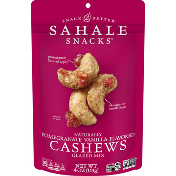 Sahale Snacks Pomegranate Vanilla Cashews Glazed Mix, Gluten-Free Snack, 4-Ounce